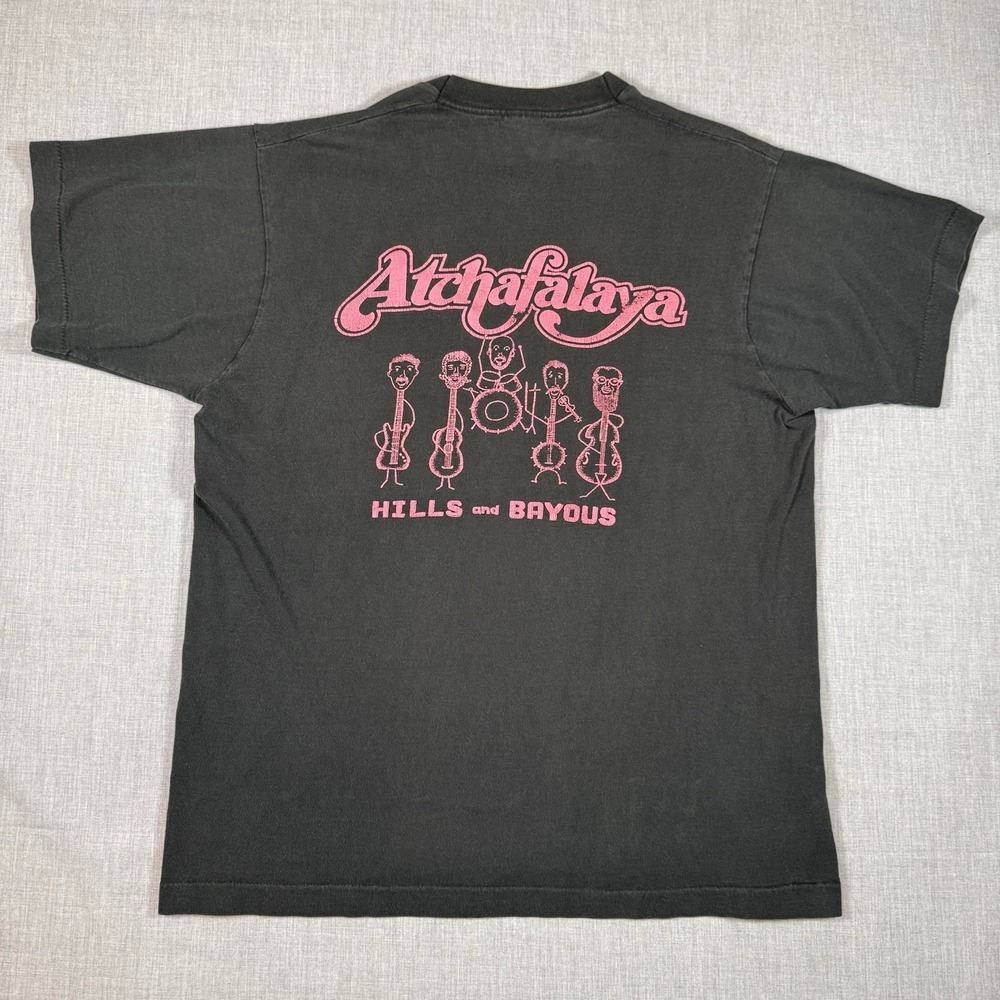 Atchafalaya Band Hills And Bayous T Shirt Vintage 80s FOTL USA Large Louisiana